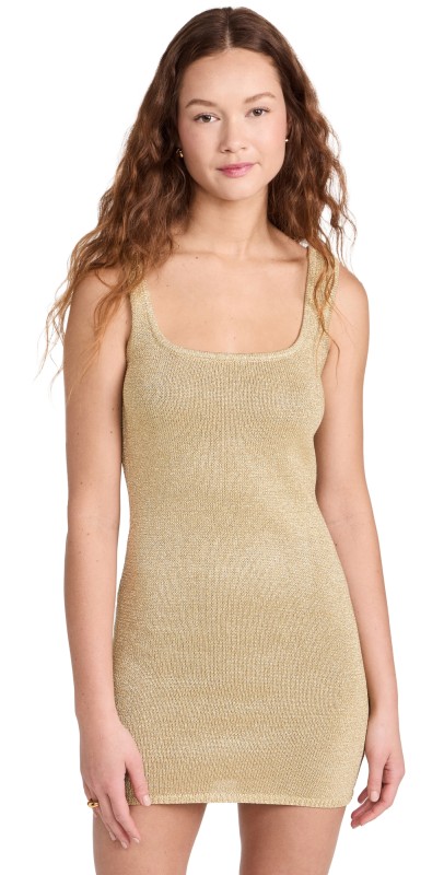 Line & Dot Desiree Sweater Dress Gold