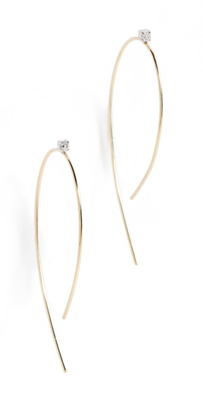 LANA 14k Mini Wire Hooked On Hoops Gold