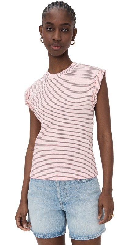 Pistola Denim Olivia Tee White Ruby Stripe