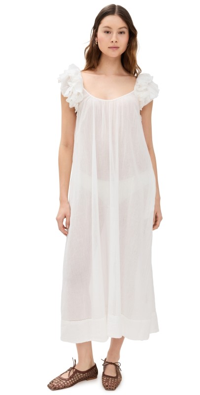 THE GREAT. The Ruffle Coverup White