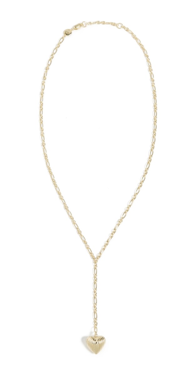 Jennifer Zeuner Jewelry Chara 1/2 Lariat Necklace Gold Vermeil