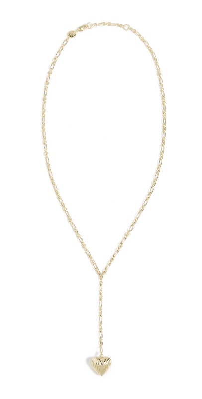 Jennifer Zeuner Jewelry Chara 1/2 Lariat Necklace Gold Vermeil