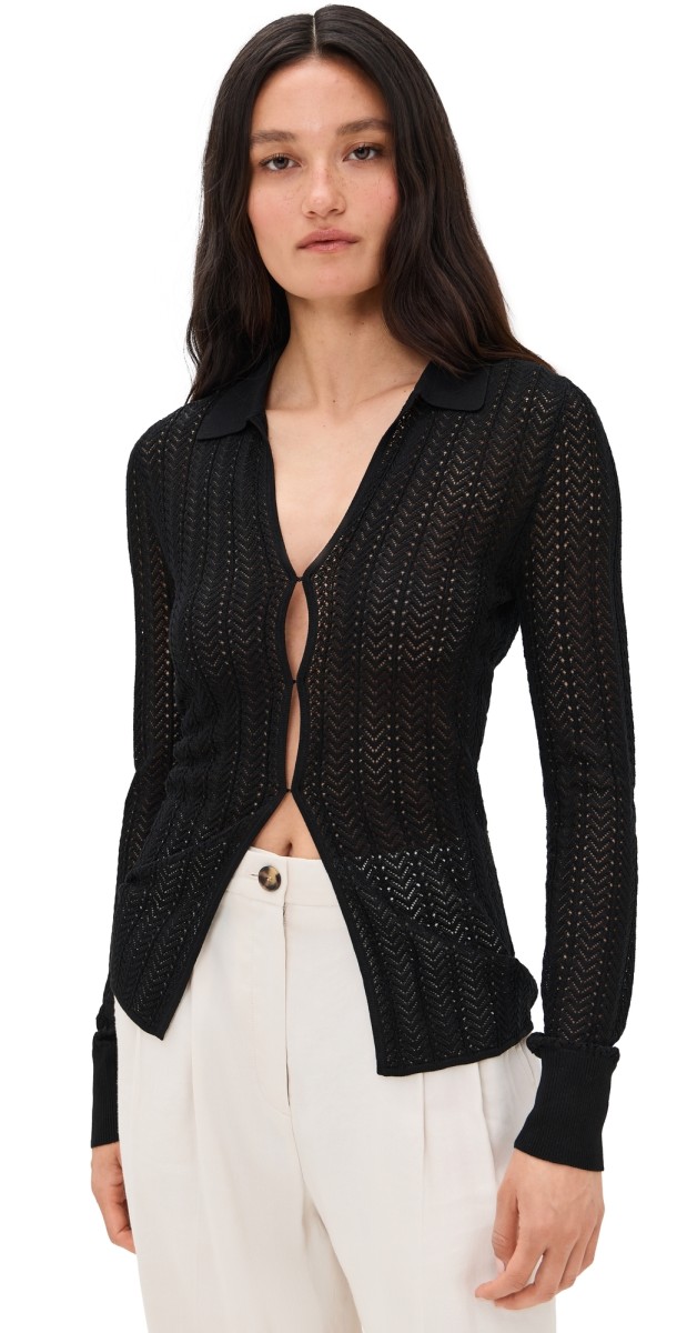 St. Agni Textured Knit Shirt Black
