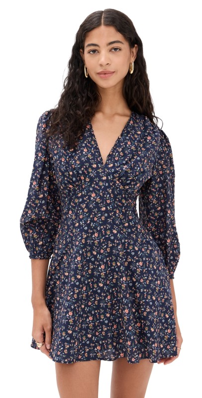 Birds of Paradis Paulina Dress Navy Rosette