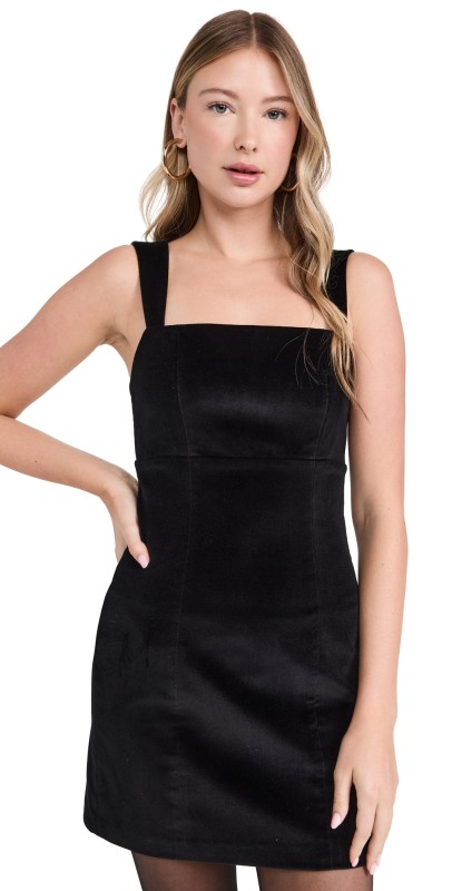 alice + olivia Keria Velvet Fitted Mini Dress Black