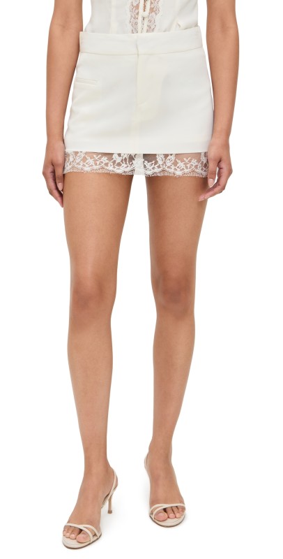 Kiki De Montparnasse Suiting Tailored Mini Skirt Ivory