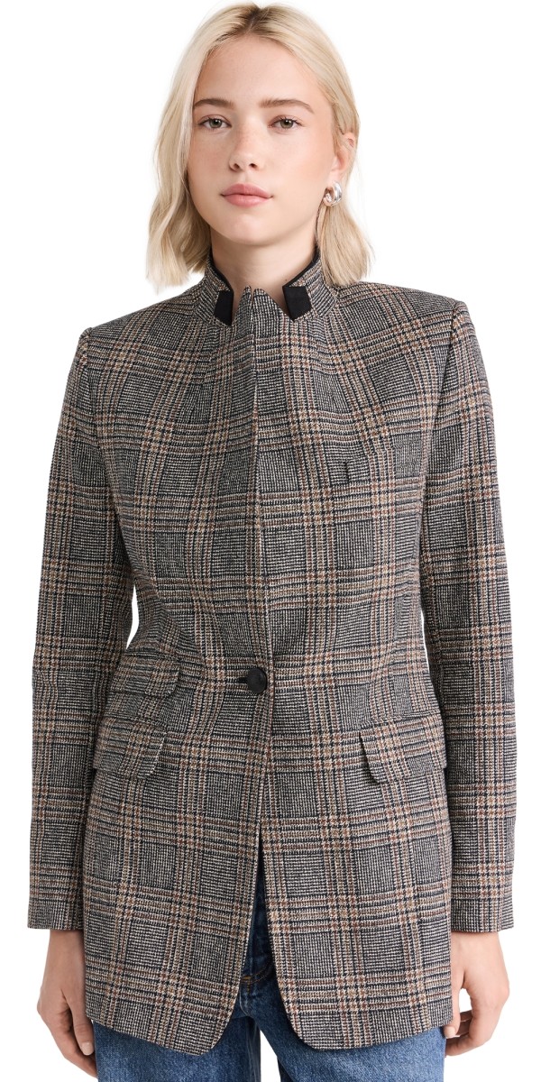 rag & bone Paloma Plaid Blazer Blackpld