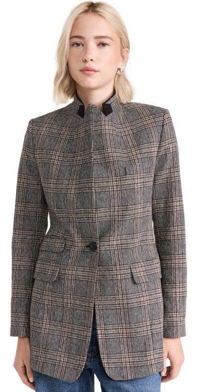 rag & bone Paloma Plaid Blazer Blackpld