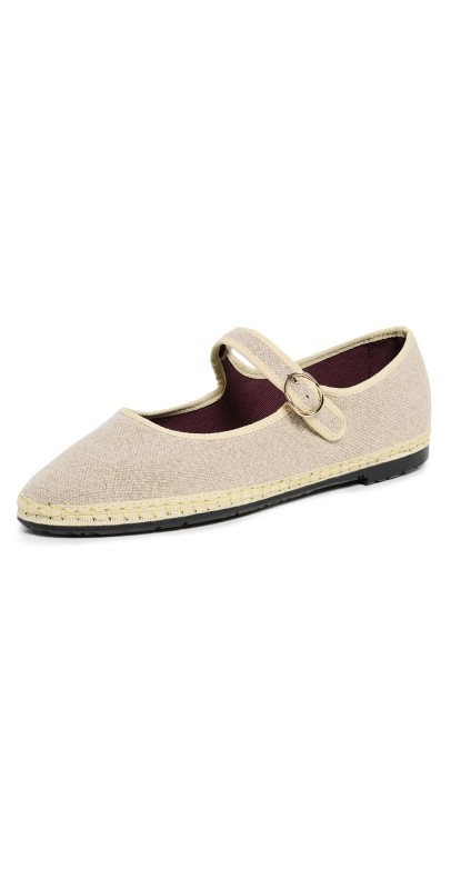 Flabelus Imelda Linen Mary Jane Flats Imelda