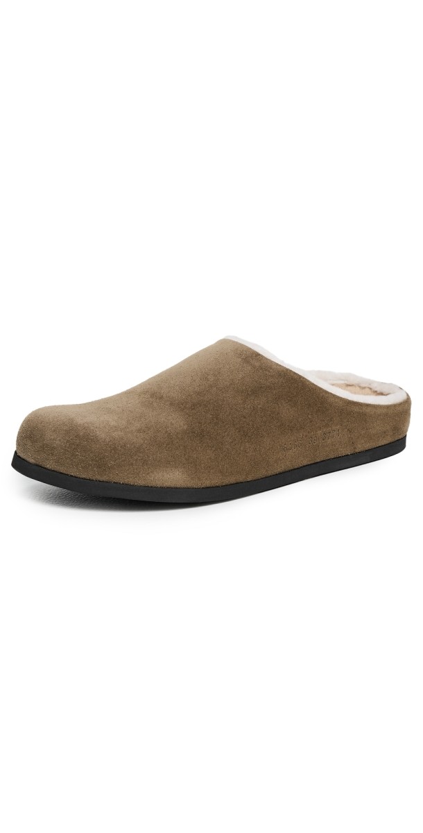 Common Projects Clogs In Suede with Shearling Nut