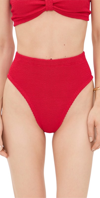 Hunza G High Waist Bikini Bottoms Red