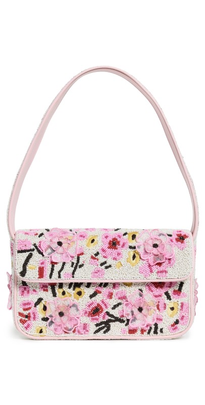 STAUD Tommy Beaded Bag Blossom Floral Tapestry