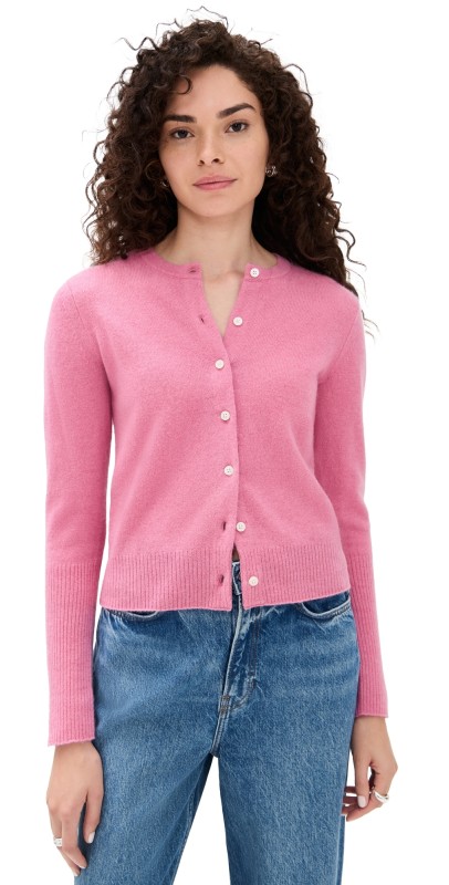 Guest in Residence Jane Cashmere Cardigan Rose