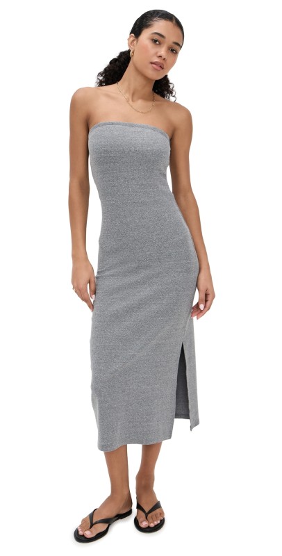 perfectwhitetee Blondie Strapless Dress Dark Heather Grey