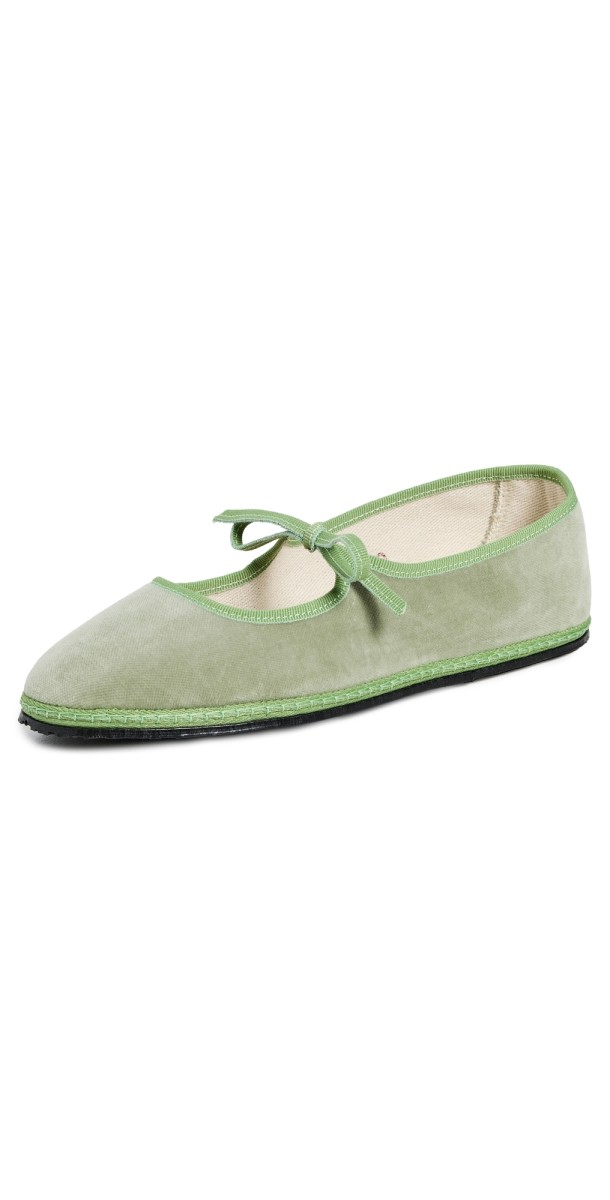 ViBi VENEZiA Mary Jane Velvet Brigitte Flats Salvia