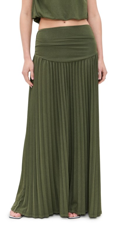 Lioness Field of Dreams Maxi Skirt Olive