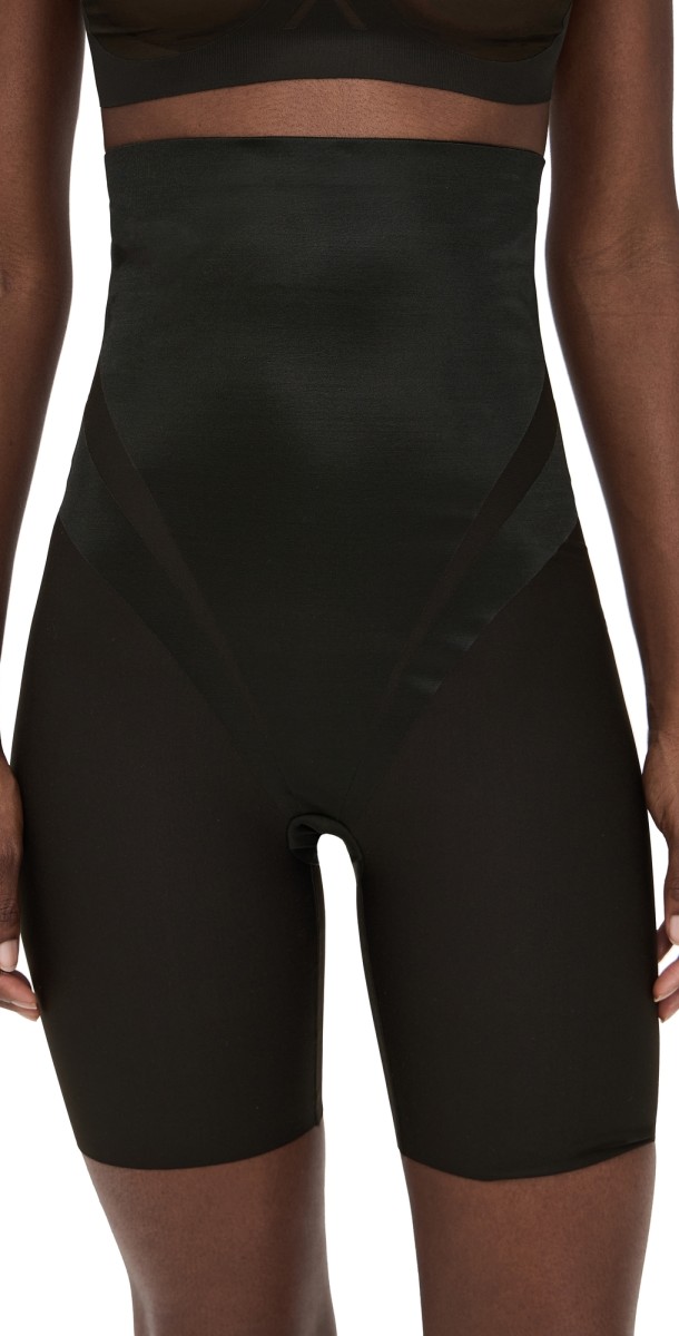SPANX High-Waisted Mid-Thigh Shorts Very Black
