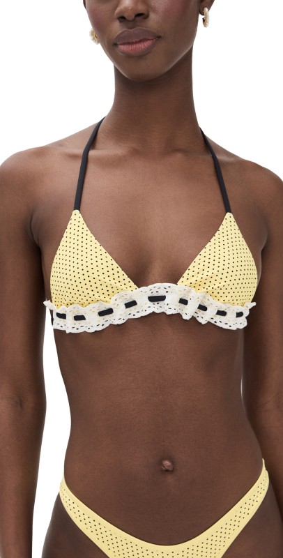 Frankies Bikinis Lana Bikini Top Lemon Dot