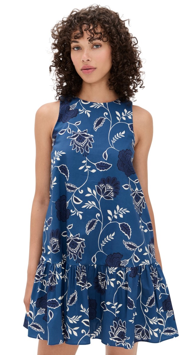 Tanya Taylor Jessie Dress French Blue/Cream