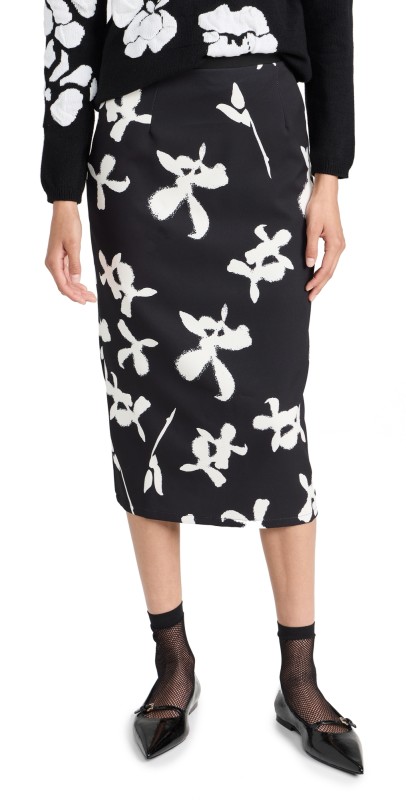 Snow Xue Gao Asymmetric A-Line Skirt Black