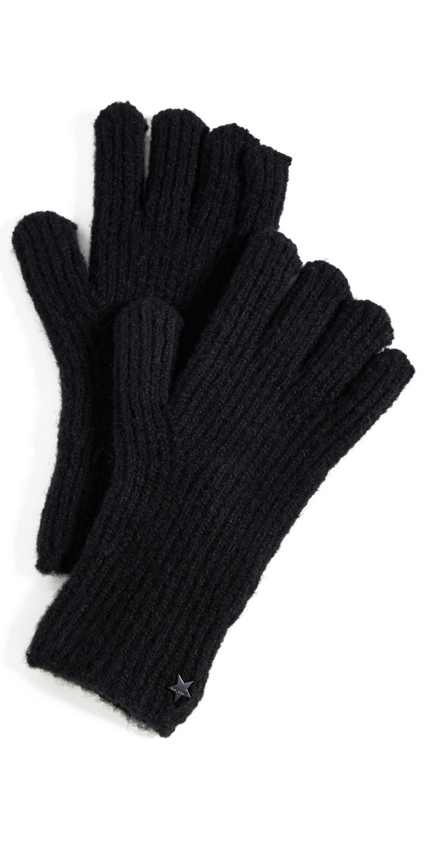 Jocelyn Solid Knit Gloves Black