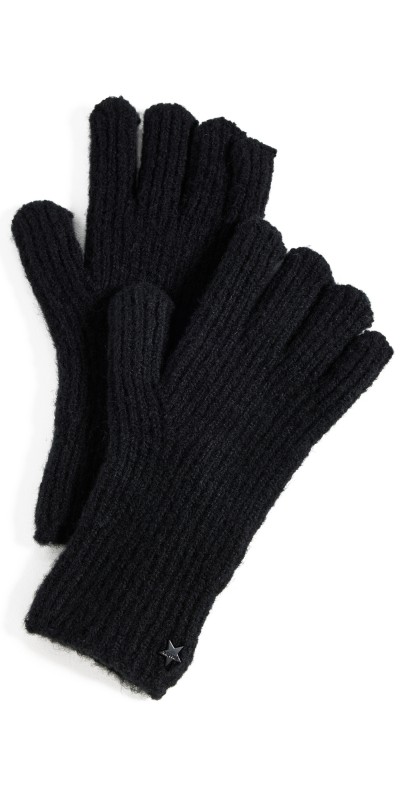 Jocelyn Solid Knit Gloves Black