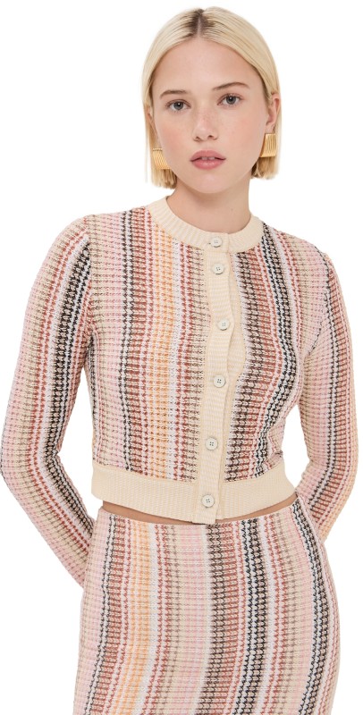 Missoni Buttoned Cardigan Multi Brown/Pink/Cream Tones