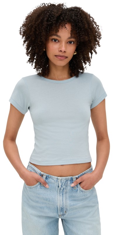 Éterne Short Sleeve Baby Tee Dusty Blue