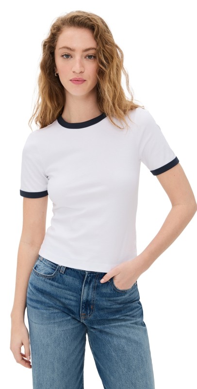 rag & bone Mia Ringer Tee Whitemult