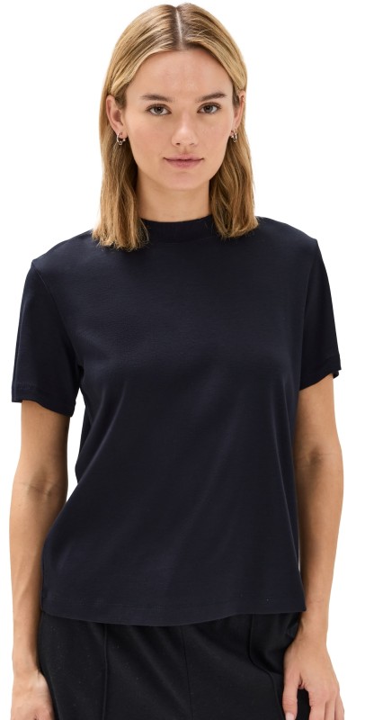Vince Short Sleeve Mock Neck Tee Coastal