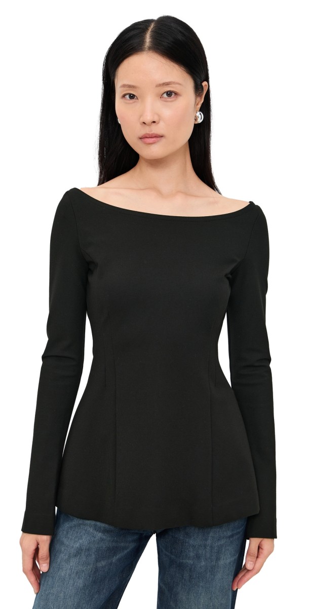 Favorite Daughter Cold Shoulder Top Black