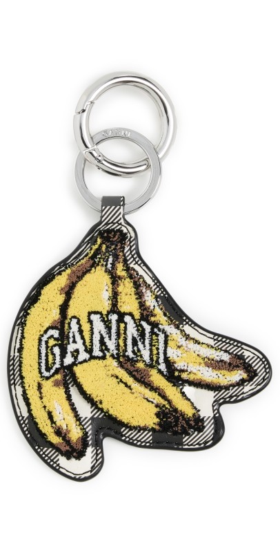 GANNI Velvet Banana Key Ring Black