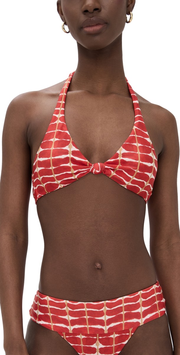 ViX Paula Hermanny Agni Alanna Knot Top Red