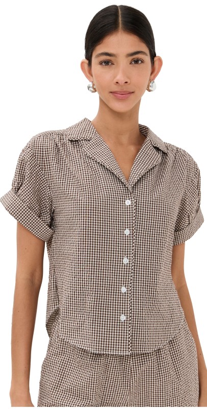 Veronica Beard Jean Ilene Shirt Light Chickory/White