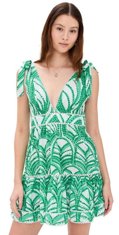 Poupette St Barth Cara Mini Dress Green Himba