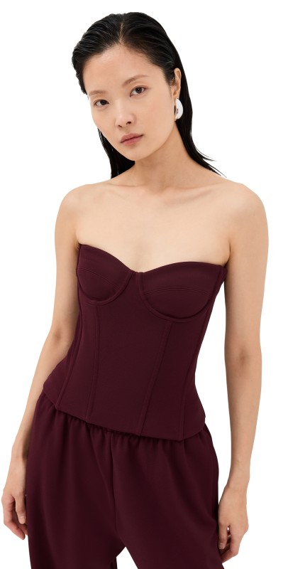 WARDROBE. NYC Stretch Bustier Oxblood