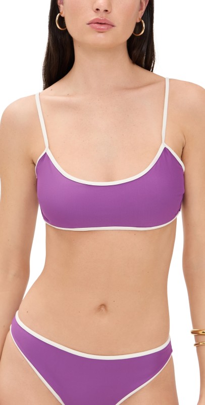 MIKOH Copa Bikini Top Royal/Ecru
