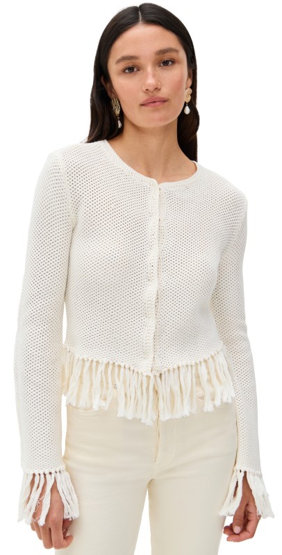 Le Superbe Fringe Cardigan Au Naturel