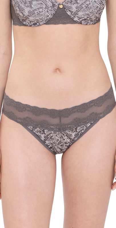 Natori Bliss Perfection One Size V-Kini Chrome Python Print