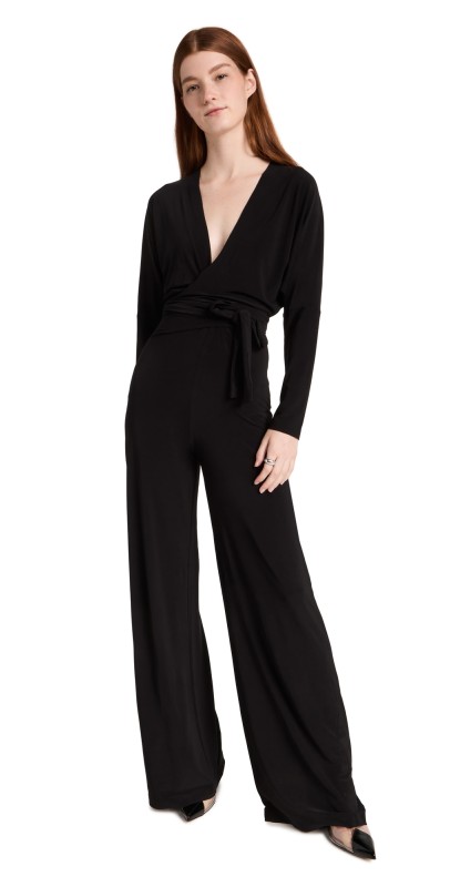 Norma Kamali Dolman Wrap Jumpsuit Black