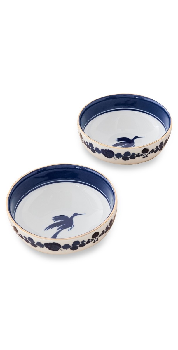 La DoubleJ Snack Bowl Set of 2 Wildbird Blu