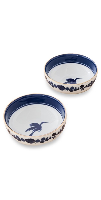 La DoubleJ Snack Bowl Set of 2 Wildbird Blu