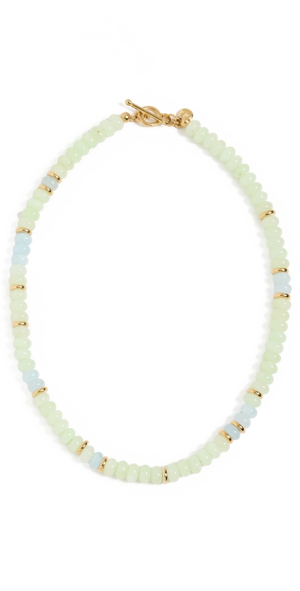 MAYAMAR Beaded Stone Stacker Necklace Gold