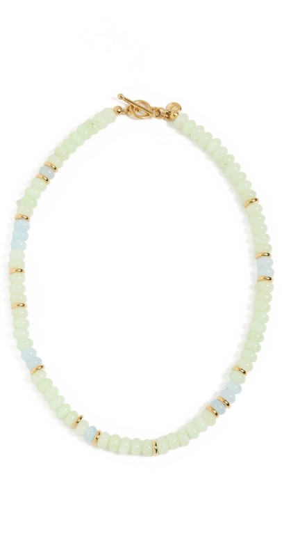MAYAMAR Beaded Stone Stacker Necklace Gold