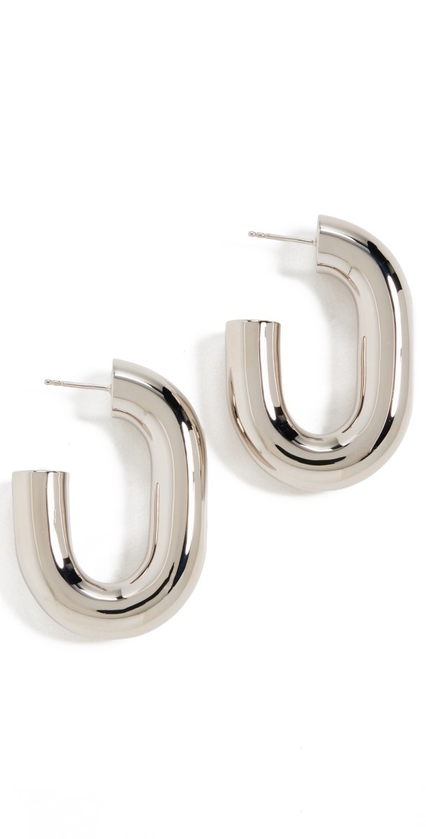 rabanne XL Link Hoops Silver