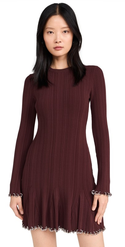 AKNVAS Holly Knit Dress with Piercing Details Mahogany