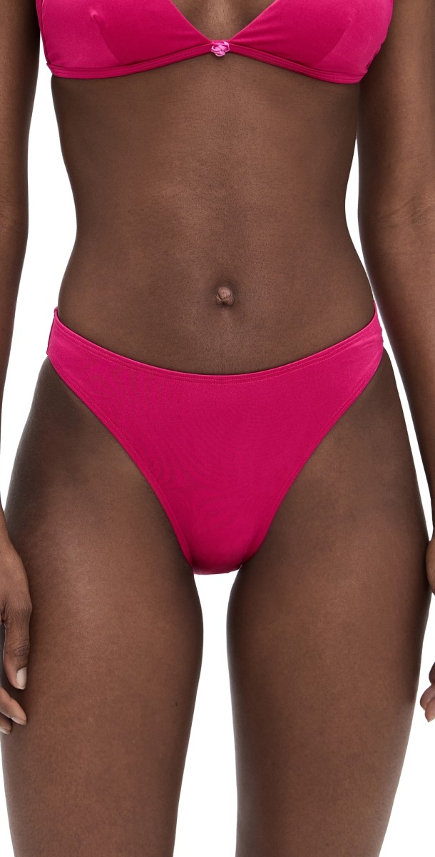 Good American Satin Better Bikini Bottoms Fuschia