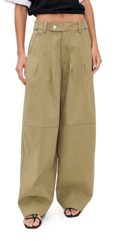 Pixie Market Baggy Khaki Button Pants Khaki