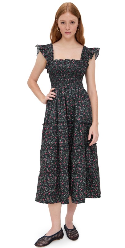 Hill House Home The Ellie Nap Dress Florentine Ditsy/Forest