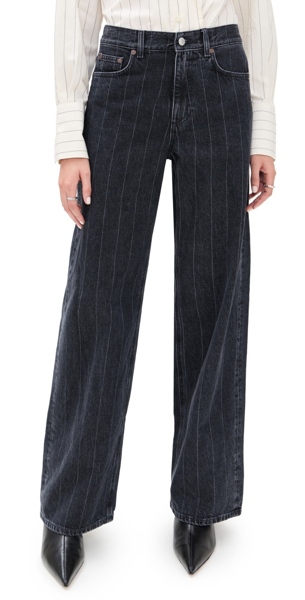 House of Dagmar Baggy Fit Jeans Black White